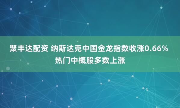 聚丰达配资 纳斯达克中国金龙指数收涨0.66% 热门中概股多数上涨