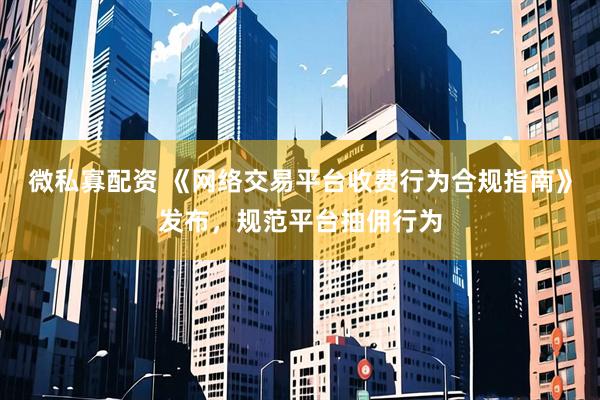 微私寡配资 《网络交易平台收费行为合规指南》发布，规范平台抽佣行为